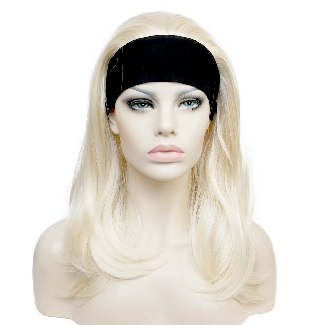 613# Pale Blonde : Lydell Long Straight Wave Headband Synthetic Wigs (613# Pale Blonde)