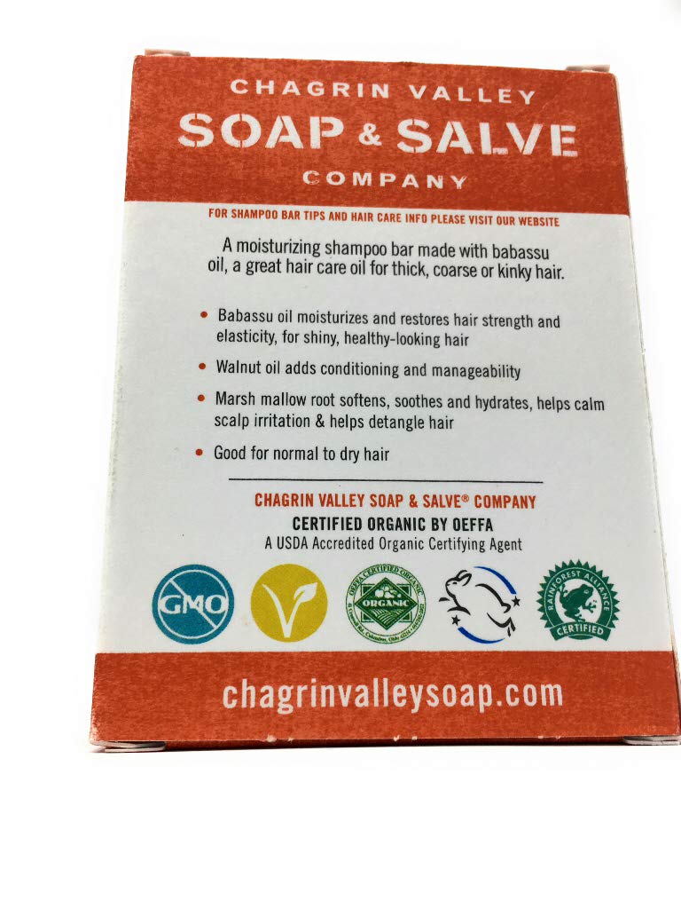 Chagrin Valley Soap & Salve Organic Natural Shampoo Bar (Babassu Marsh Mallow, 1 Bar)