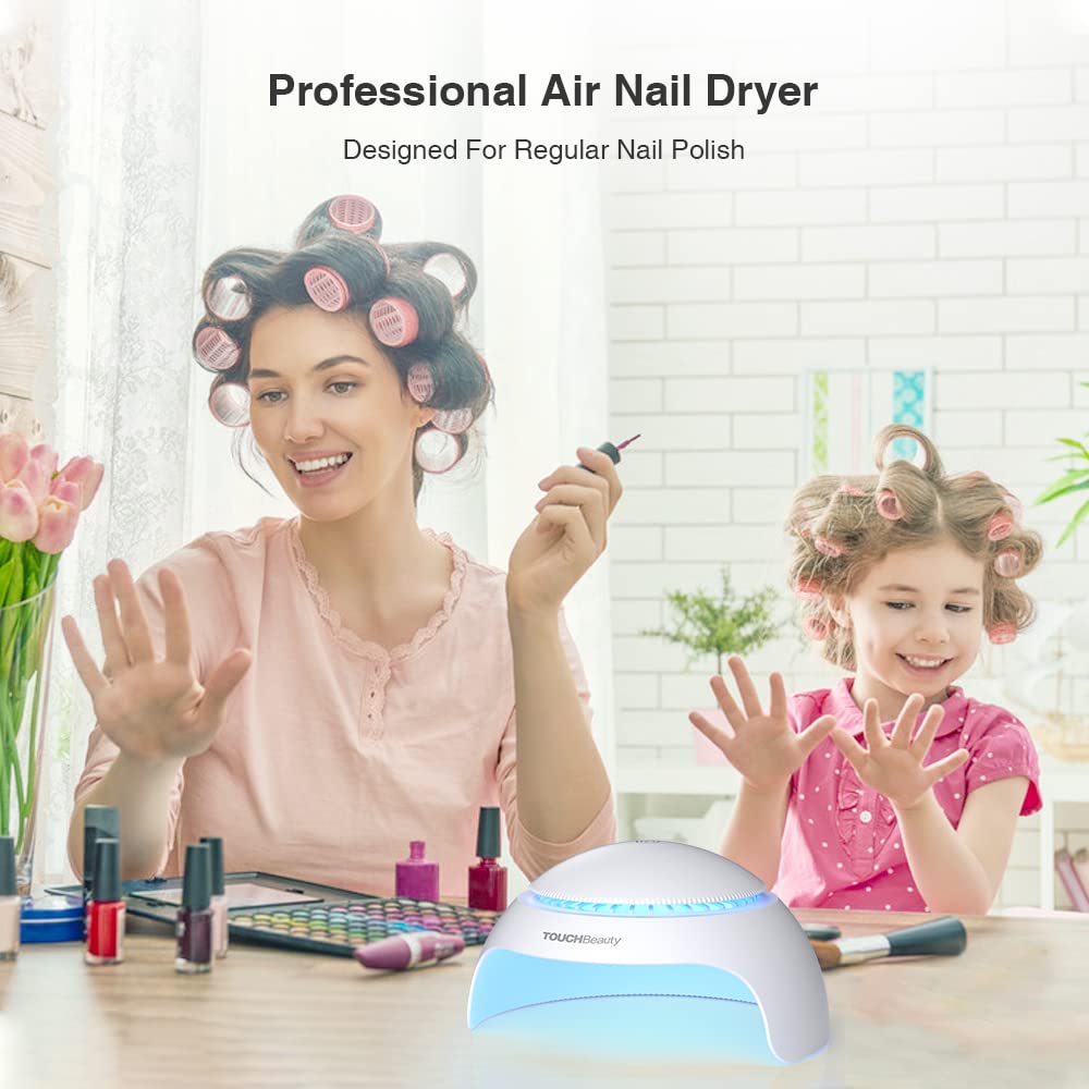 Nail Dryer for Kids Teens Beginners: Safe Nail Dryer for Regular Polish with Fan & Light Battery Powered - Non-Hands Tanned Version