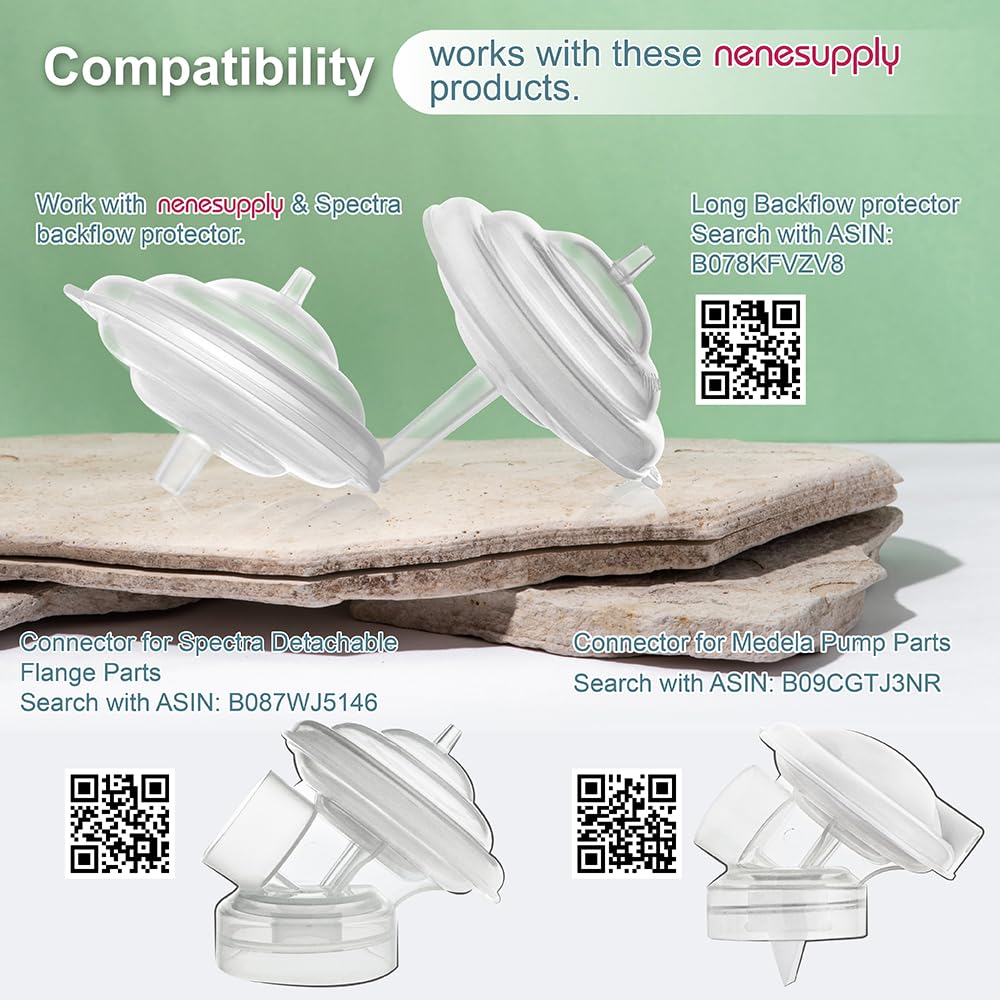 Nenesupply Silicone Backflow Protector Membranes Compatible with Spectra Backflow Protector Not Original Spectra Pump Parts Work with Spectra S2 S1 Breast Pumps (4pc Membrane)