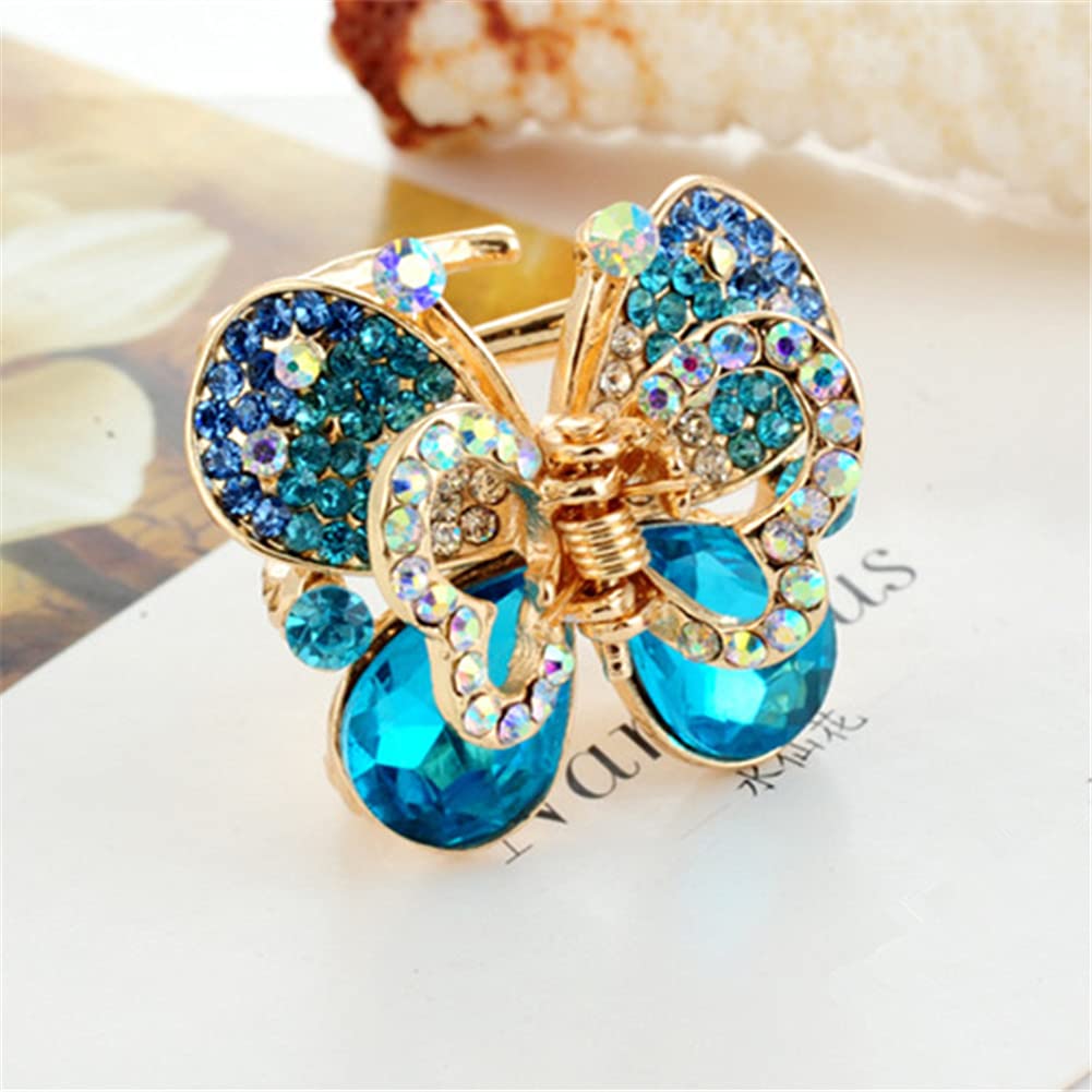 Casualfashion 4Pcs Rare Crystal Rhinestone Butterfly Bangs Clip Bow Hair Claw Gripper for Girl Women 1.261.10 inch