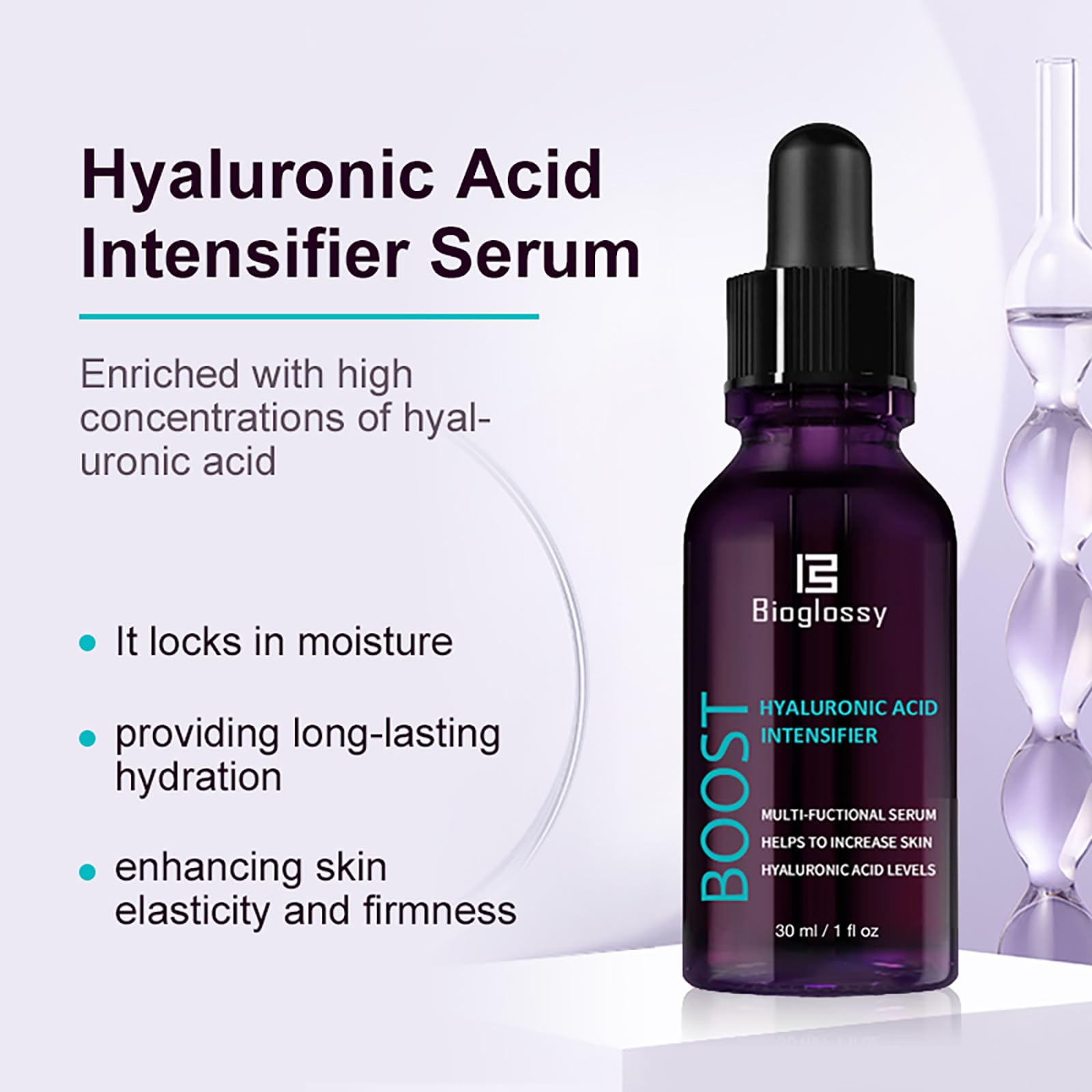 Bioglossy Hyaluronic Acid Intensifier Hydrating Serum Skin Boost HA Intensifier Serum For Face 30ml / 1 fl. oz