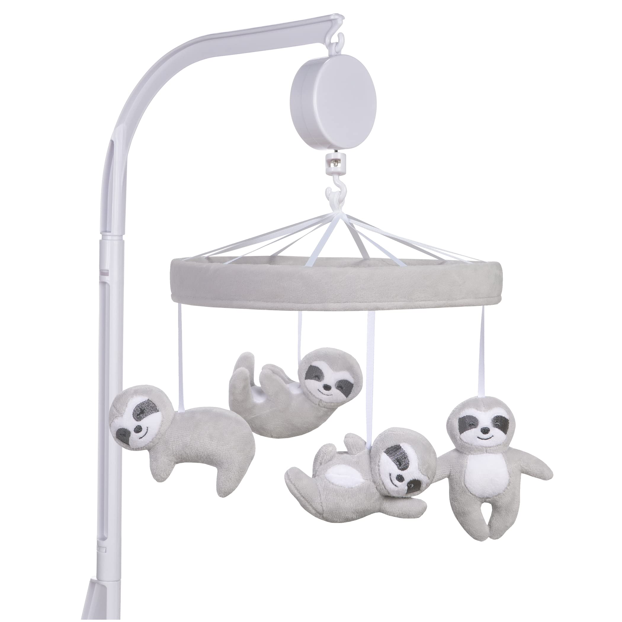 Sammy & Lou Sloths Baby Crib Mobile with Music, Crib Mobile Arm Fits Standard Crib Rail