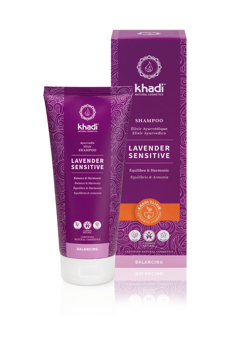 KHADI LAVENDER SENSITIVE Ayurvedic shampoo, 100% natural, silicone & sulfate-free, Lavender & Aloe Vera for sensitive or irritated scalp & fine hair, gentle vegan hair care, organic beauty 6.7oz