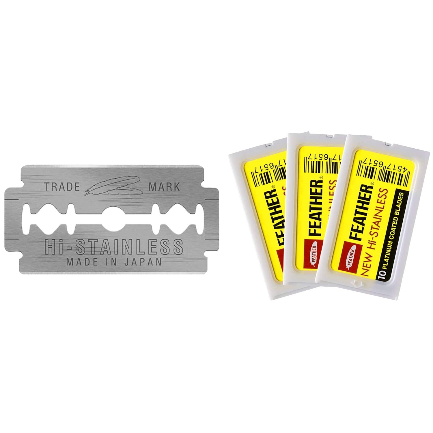 30 Feather Razor Blades NEW Hi-stainless Double Edge