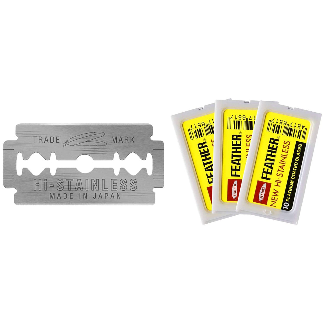 30 Feather Razor Blades NEW Hi-stainless Double Edge