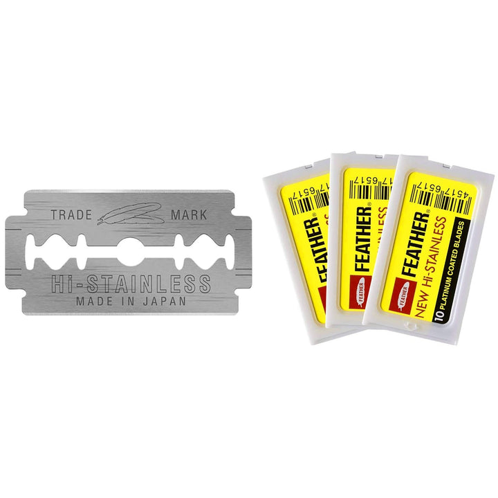 30 Feather Razor Blades NEW Hi-stainless Double Edge