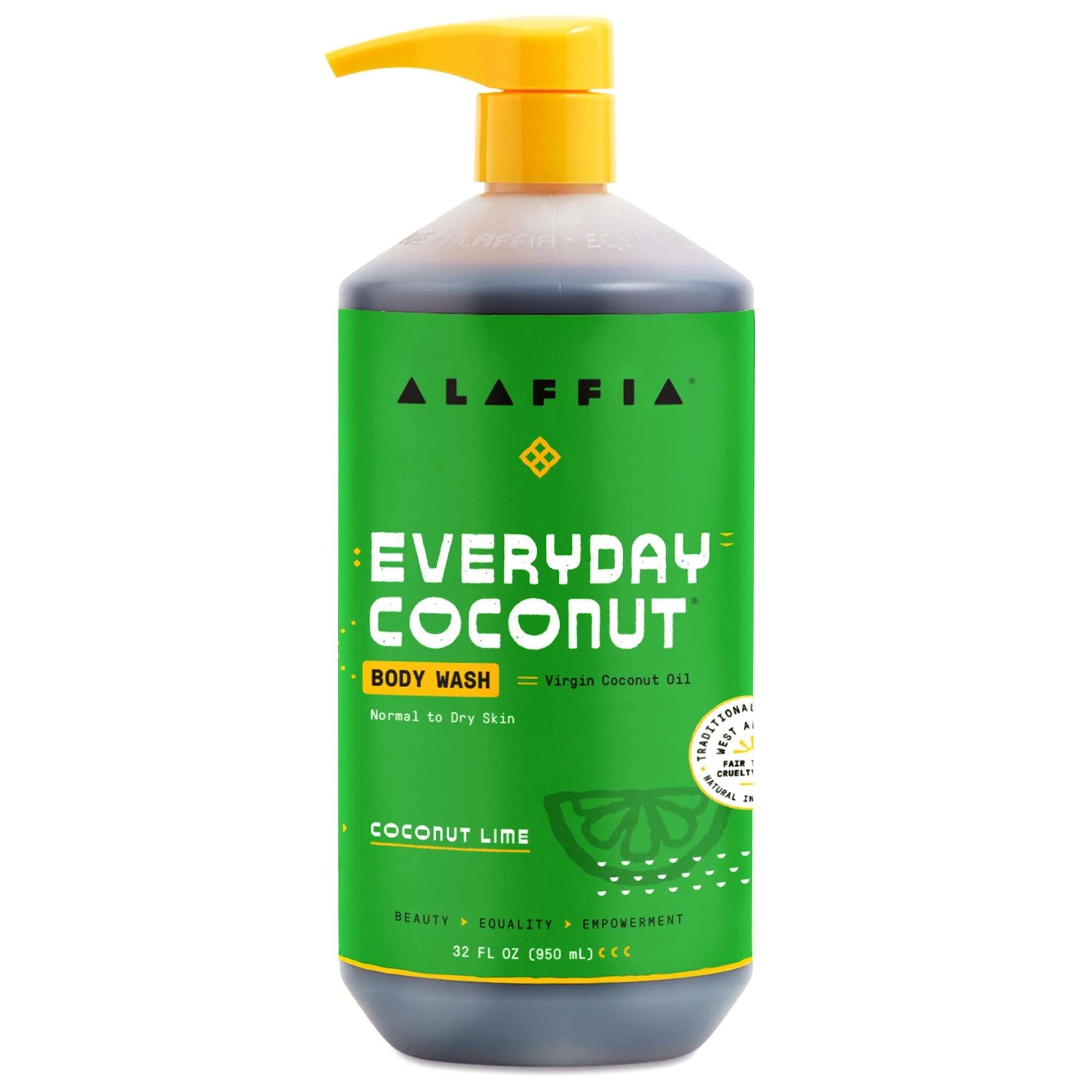 Alaffia EDC Ultra Hydrating Body Wash, Coconut Lime, 32 Oz