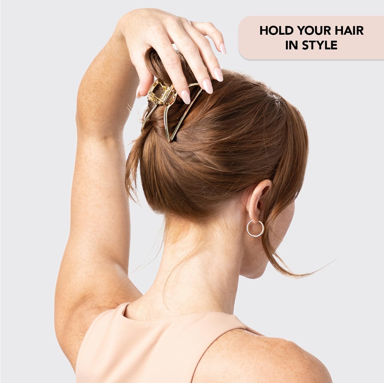 Kitsch Metal Claw Hair Clip Large Hair Accessory for Women, 3 Inches Wide (Open Shape Claw Clip, Gold)