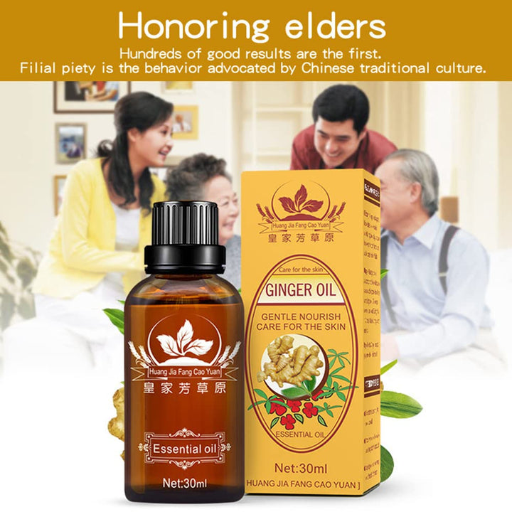 BBSSZYM 2 PACK New Plant Drainage Ginger Essential Oils 100% PURE Natural Oil Antiperspirant Body Care 30ML