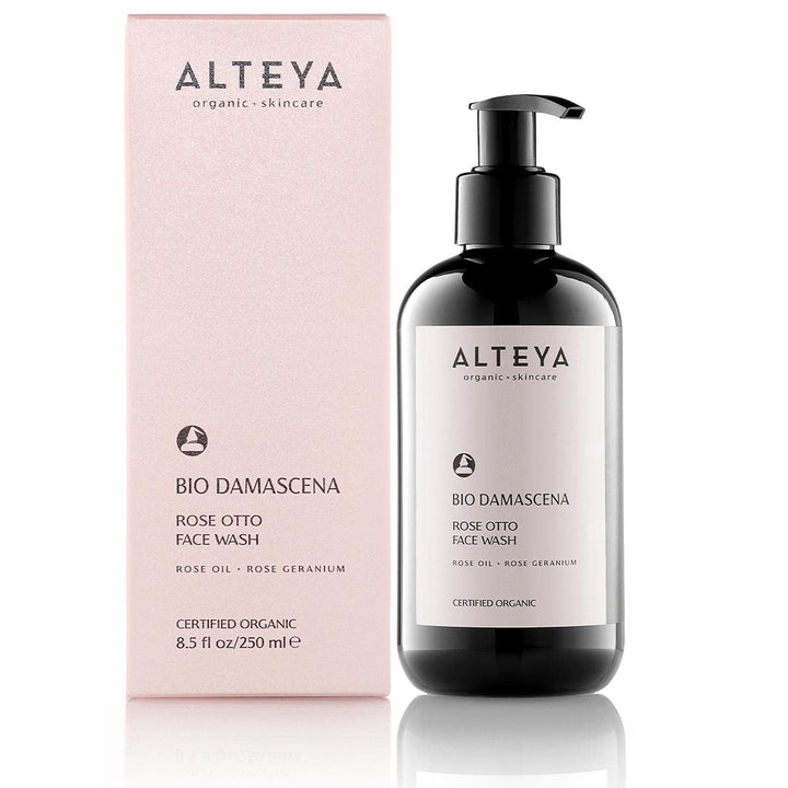 Alteya USDA Organic Face Wash BioDamascena - With Organic Bulgarian Rose Oil, Award-Winning, 8.5 Fl Oz/ 250ml