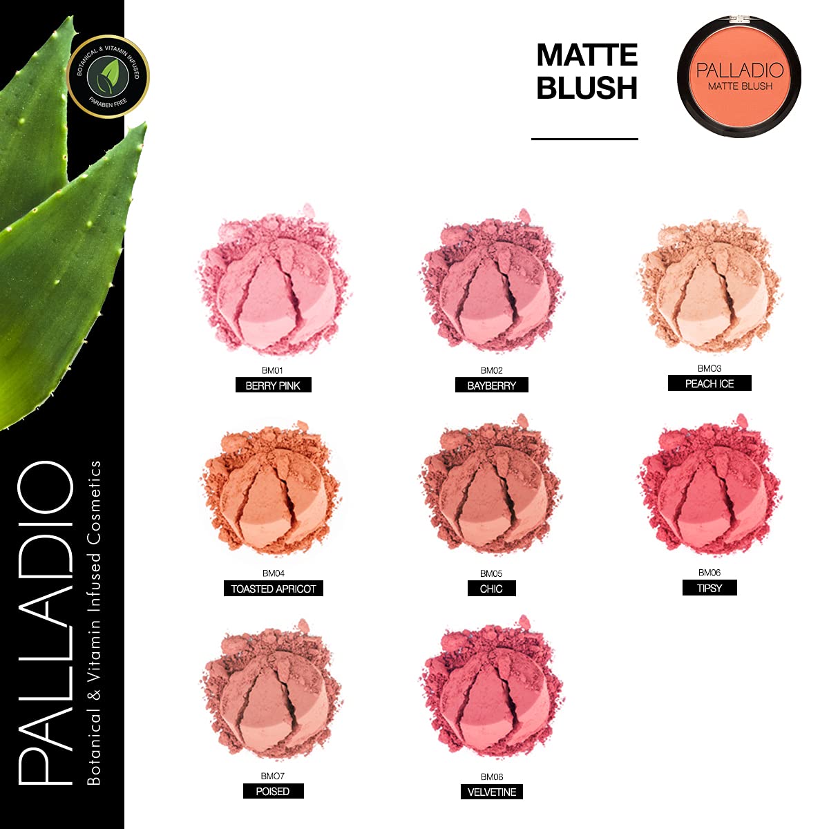 PALLADIO BEAUTY MATTE BLUSH - TIPSY, 6 g (0.21 oz)