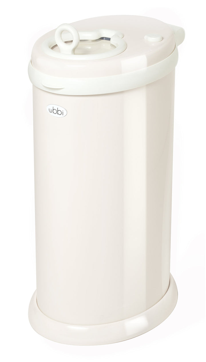 Ubbi Money Saving, No Special Bag Required, Steel Odor Locking Diaper Pail, Sand