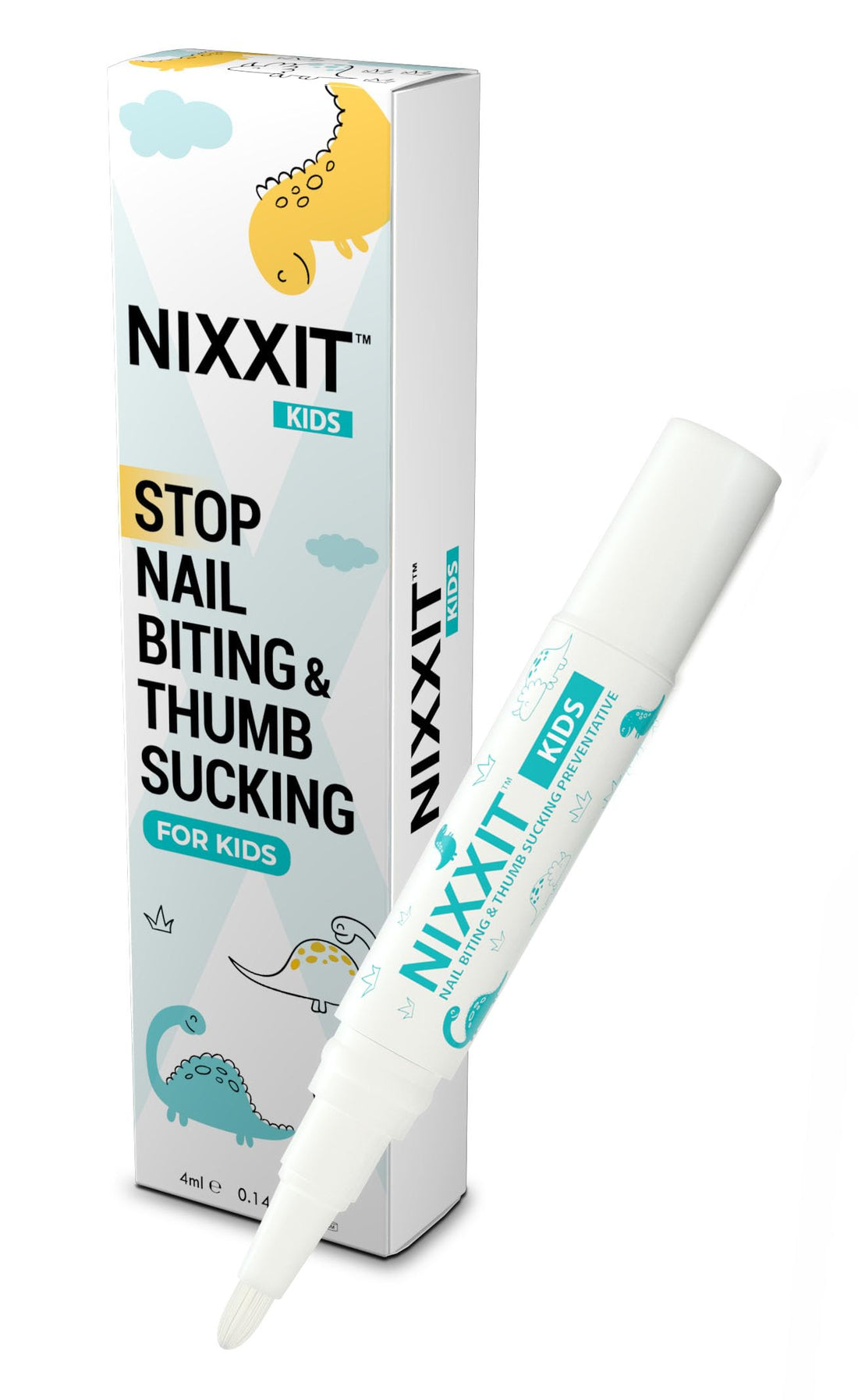 NIXXIT Nail Biting Treatment for Kids - Stop Thumb Sucking for Kids, Toddlers, Children - No Bite Nail Polish Pen - Non Glossy - Bitter Taste - Safe & Effective Solution