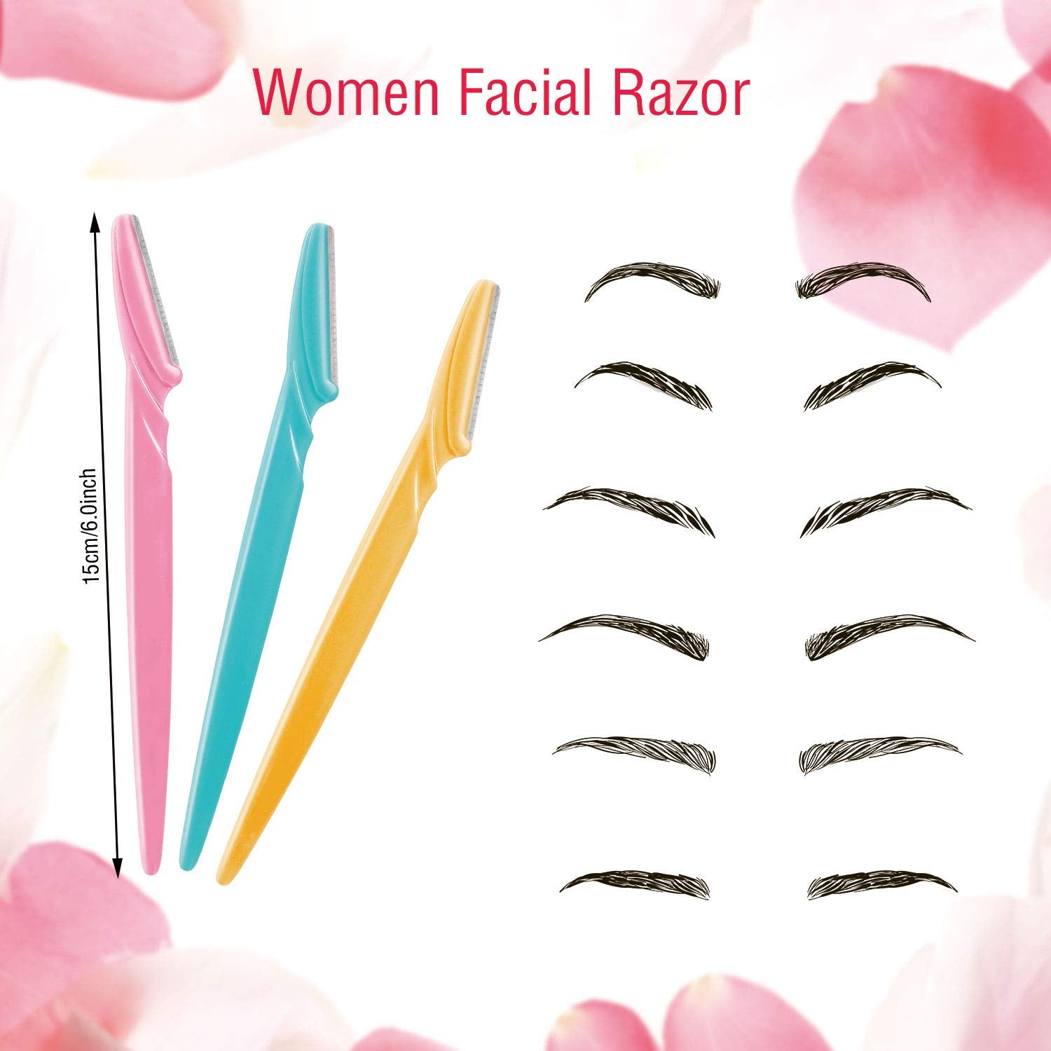 Boao Boao 96 Pieces Eyebrow Razor Eyebrow Shaver Eyebrow Shaper Facial Razor with Precision Cover for Women