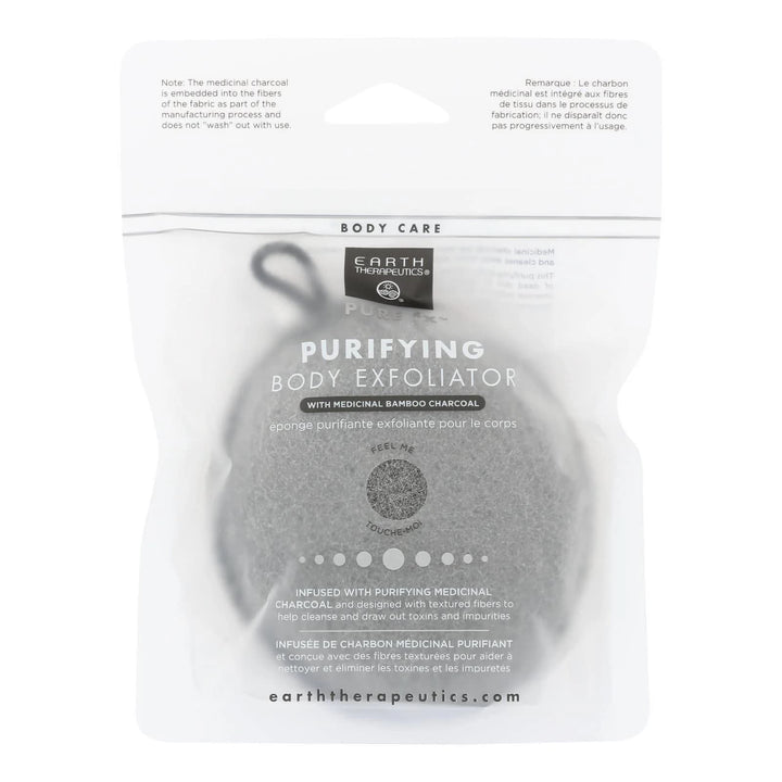 Earth Therapeutics Purifying Body Exfoliator Sponge - Black with Charcoal