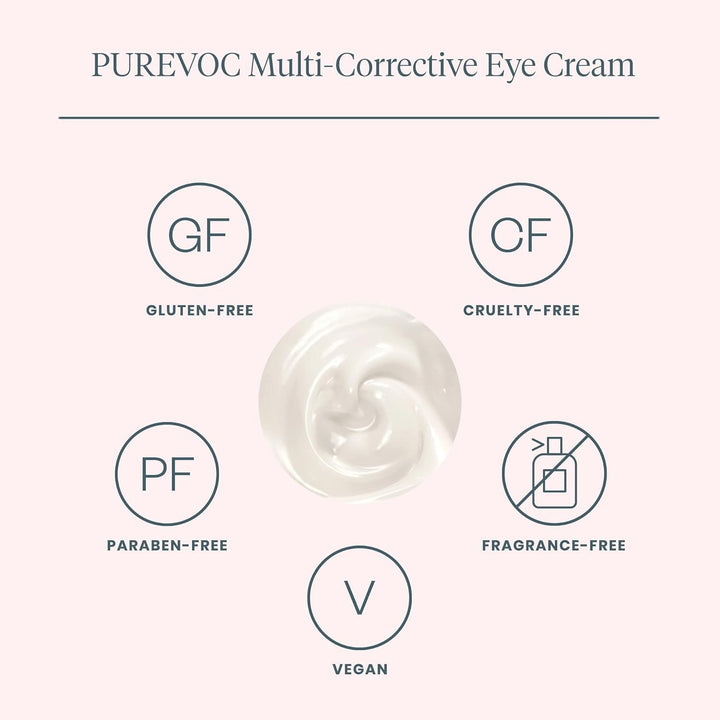 Wonderskin Purevoc Eye Cream for Dark Circles and Puffiness 0.5 Oz - Under Eye Cream for Women and Men with Mango & Shea Butter, Squalane - Fragrance-Free