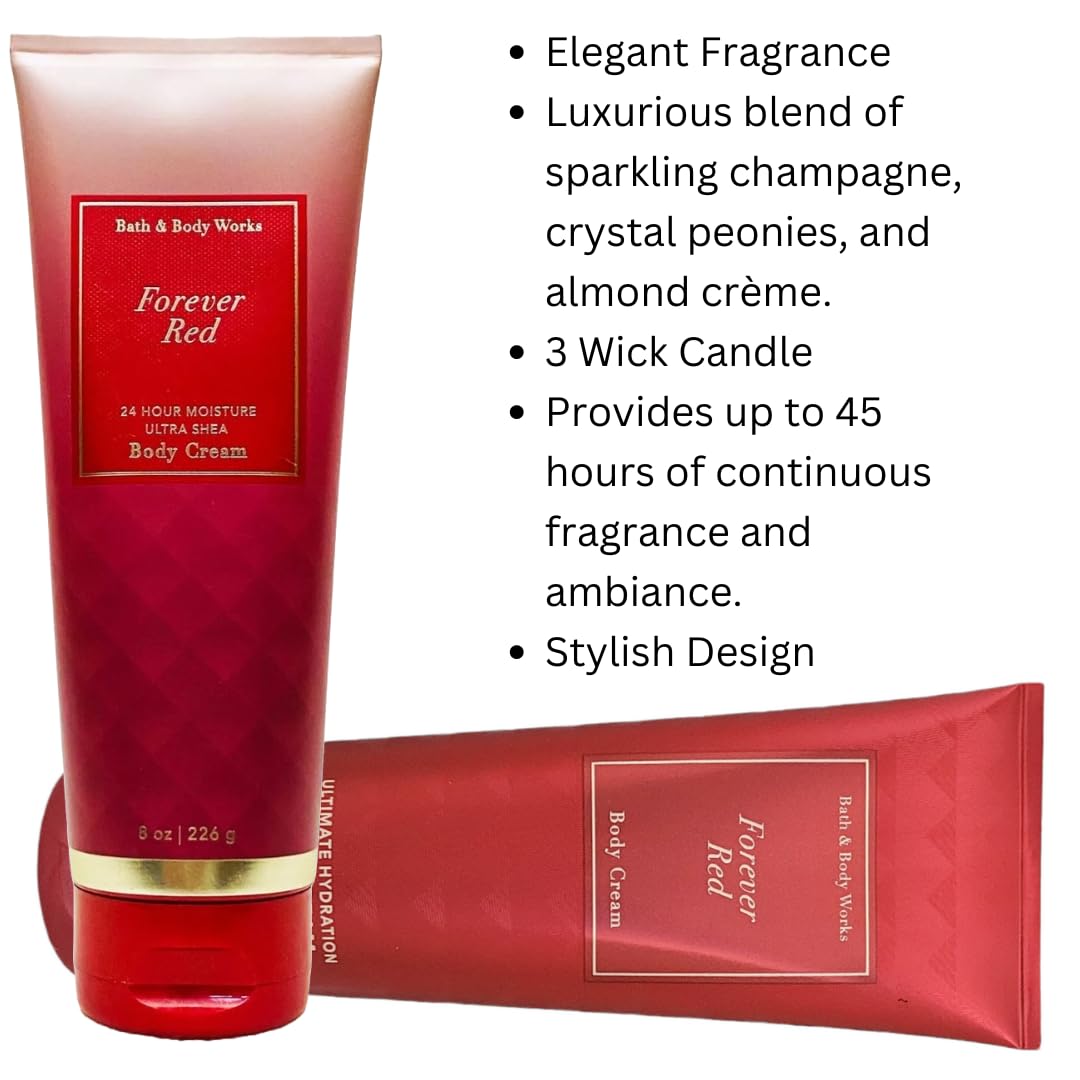 Bath & Body Works FOREVER RED Ultra Shea Body Cream 8 Ounce (Packaging Varies)