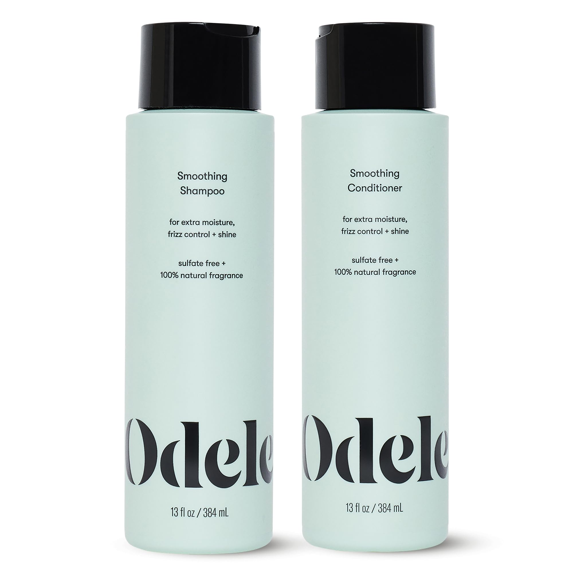Odele Smoothing Sulfate-Free Shampoo & Conditioner Set for Moisture, Frizz Control, Shine, and Straight to Curly Hair Types, 13 Fl Oz Each (2-Pack)
