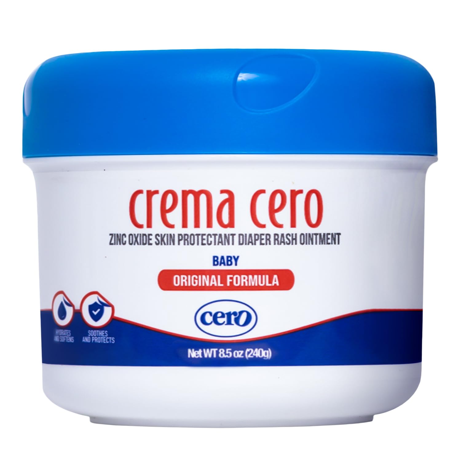 Crema Cero Diaper Rash Cream for Baby With Zinc Oxide – High-Strength Diaper Cream for Quick Relief and Protection – Hydrating and Soothing Baby Balm – 8.5 oz