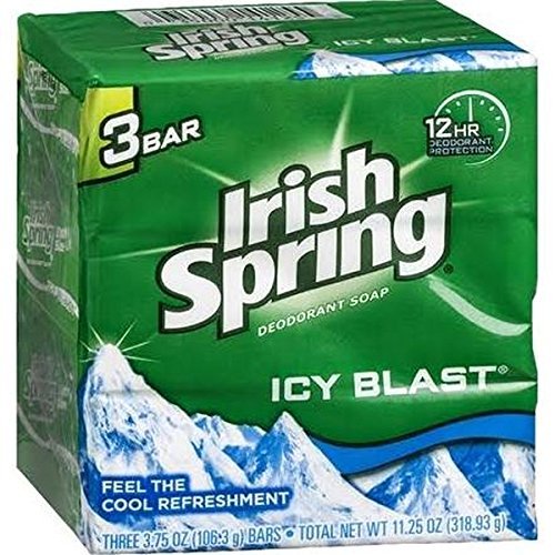 Irish Spring Deodorant Soap, IcyBlast, 4 oz, 2 Pack