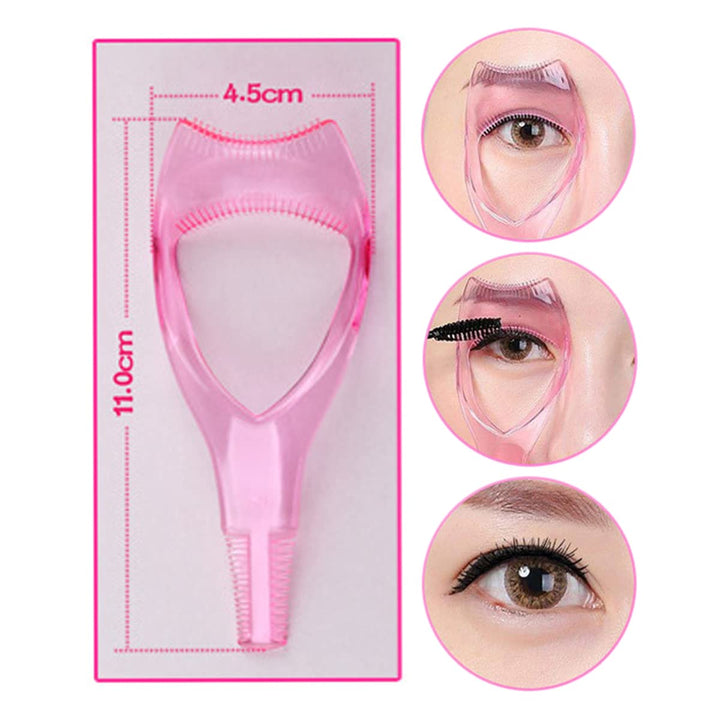 Aaiffey 4 Pcs Eyelash Makeup Tool Mascara Applicator Guide with Comb Eyeliner Guide Template Eyelashes Curlers Shields Applicators for Women Girls Eye Makeup Tool 3 in 1