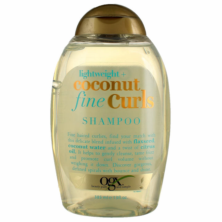 Ogx Shampoo Coconut Fine Curls 13 Ounce (385ml) (Pack of 3)