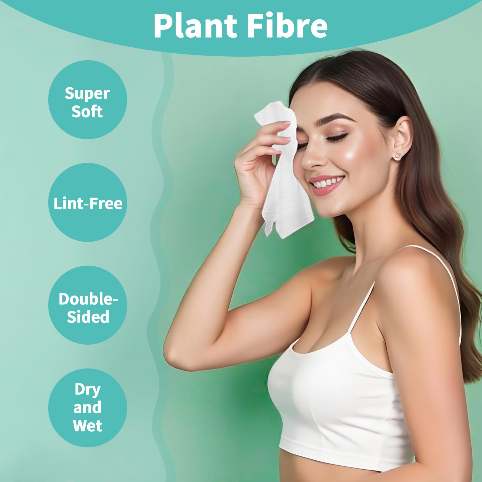 Ditoi Face Towels, 10×12 Disposable Face Towel, Face Towelettes XL, Ultra Soft Makeup Remover Dry Wipes, Thick Face Towel for Sensitive Skin, 50 Count (1 Pack)