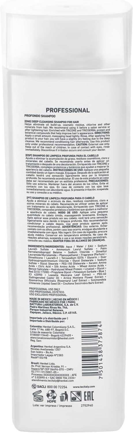LSDGUS Tec Italy Deep Cleaning Hair Shampoo Profondo - 300ml/10.14oz