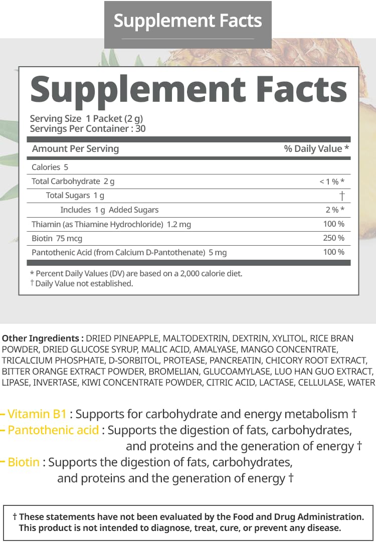 Atomy Finezyme Pineapple Fermentation Digestive Enzymes - 30 Packets
