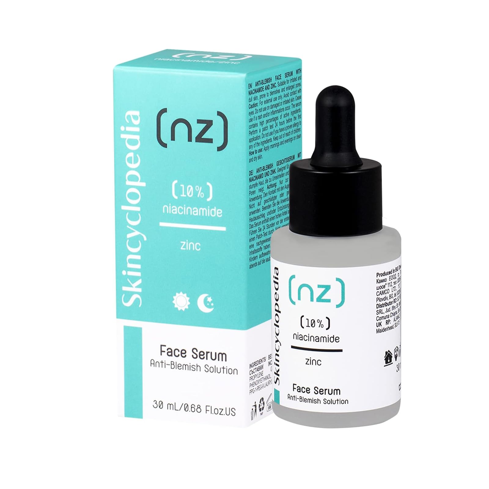Skincyclopedia Pure Niacinamide & Zinc Face Serum, Anti Blemish Solution & Pore Minimizer, Acne Control & Oil Balancing, Clears Acne Marks & Blemishes