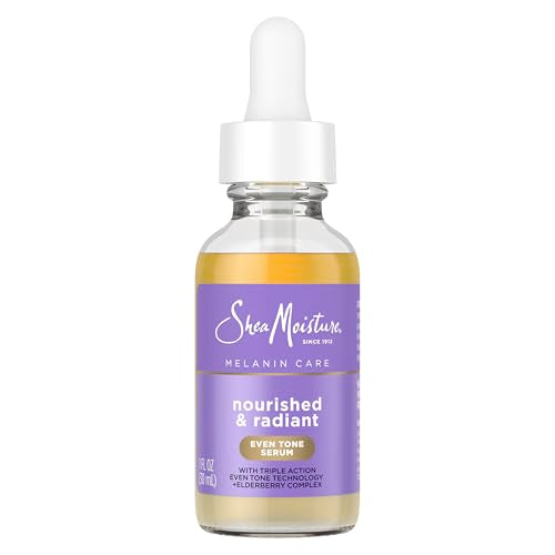 SheaMoisture Melanin Care Even Tone Serum Nourished & Radiant for Clearing & Smooth Complexion, with Triple-Action Even Tone +Elderberry Complex, 1 oz