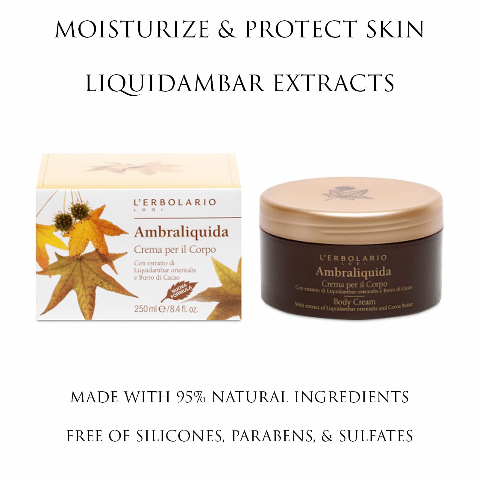 Ambraliquida (Liquid Amber) Perfumed Body Cream by L'Erbolario Lodi