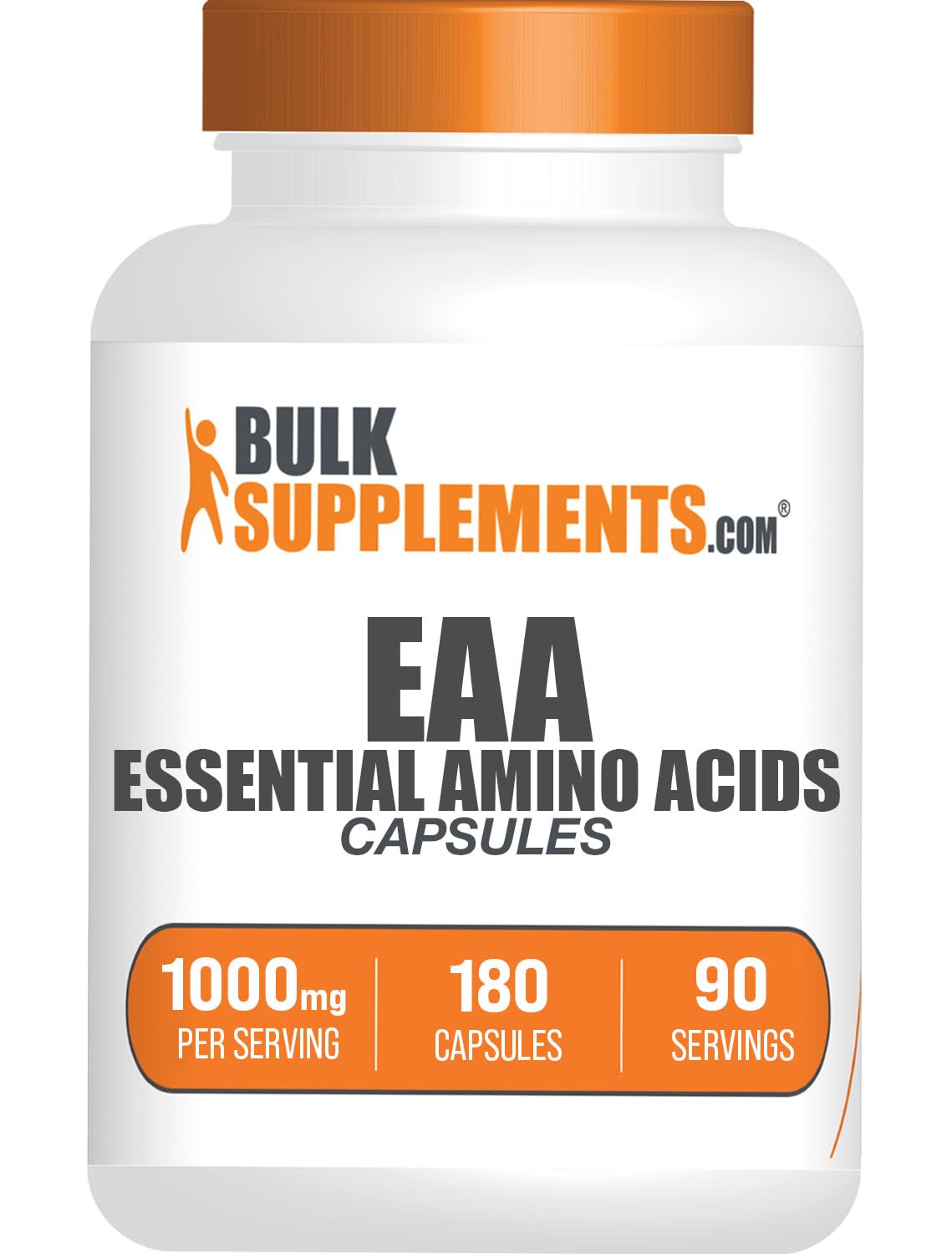 BulkSupplements.com Essential Amino Acids Capsules - EAA Capsules, EAAs Amino Acids Supplements, EAA 1000mg - Gluten Free, 2 Capsules per Servings, 180 Capsules (Pack of 1)