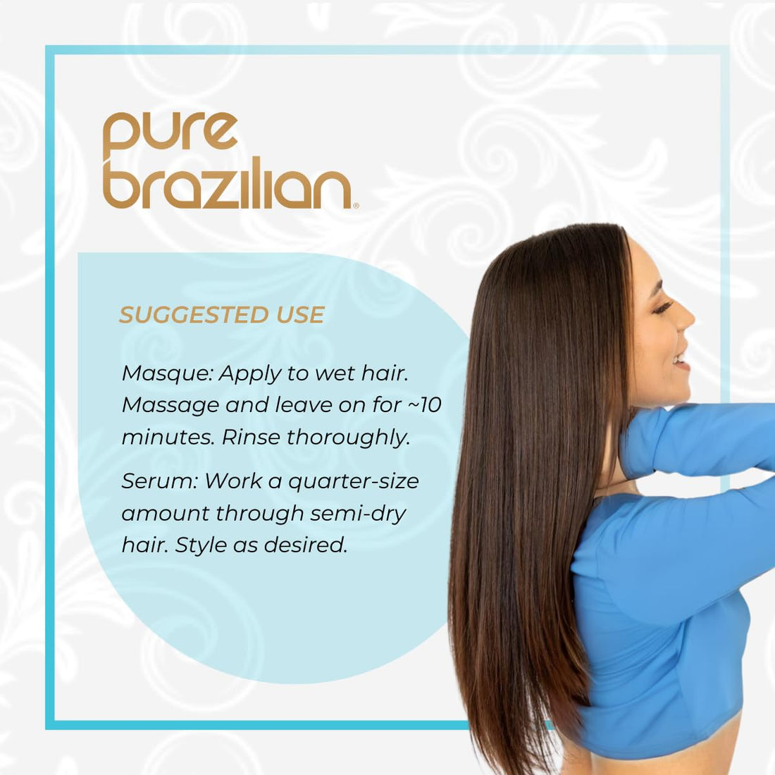 pure brazilian - 4 piece essential home care kit - anti frizz serum, shampoo, conditioner, and deep conditioning masque- with keratin, argan oil, and acai