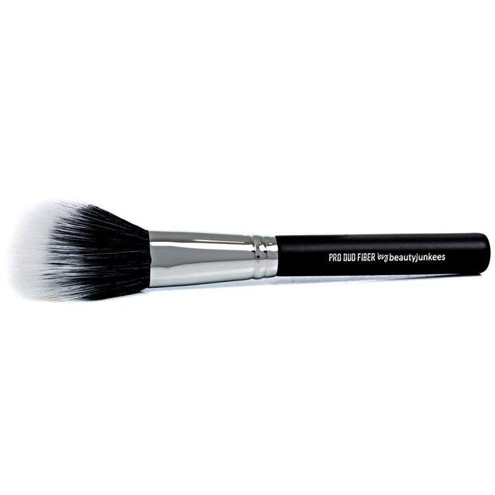 pro Duo Fiber Stippling Brush for Liquid Foundation or Contouring with Bronzer, Highlighters or Luminizers: Short & Long Bristles for Soft Blending, Buffing; Works with Creams, Powders, Minerals