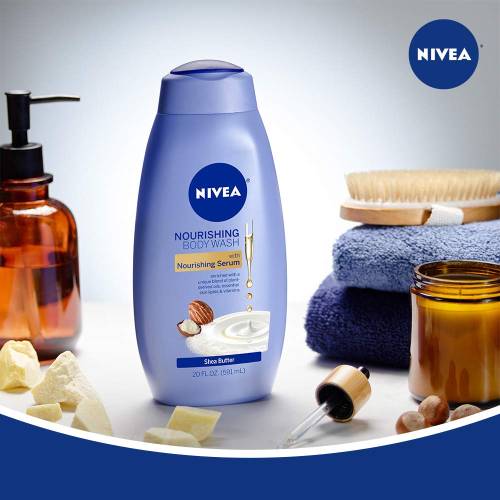 NIVEA Nourishing Shea Butter Care Body Wash - with Nourishing Serum - 20 fl. oz. Bottle