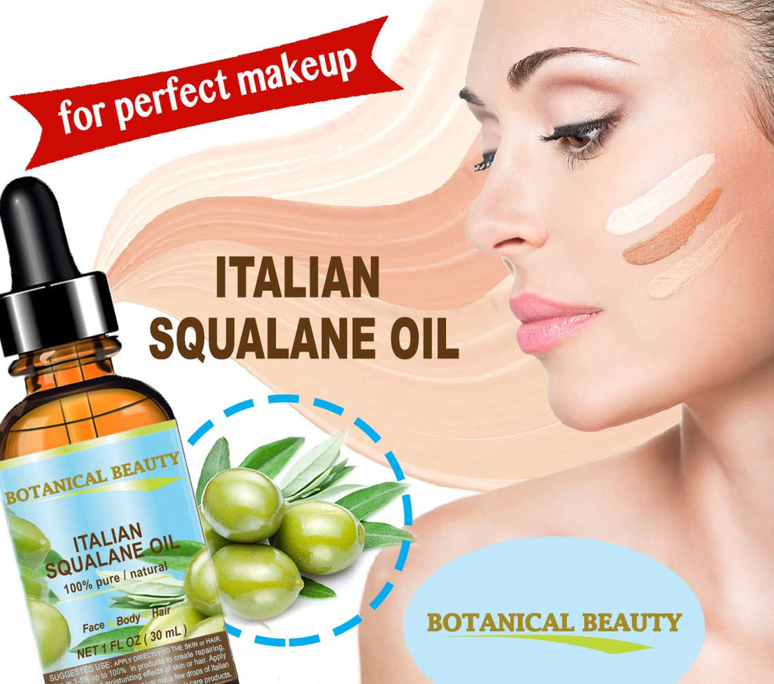 Botanical Beauty SQUALANE Italian Olive 100% Pure Natural Undiluted Oil. 0.5 fl.oz- 15 ml. 100% Ultra-Pure Moisturizer for Face, Skin, Body, Hair. Reliable 24/7 Skincare Protection