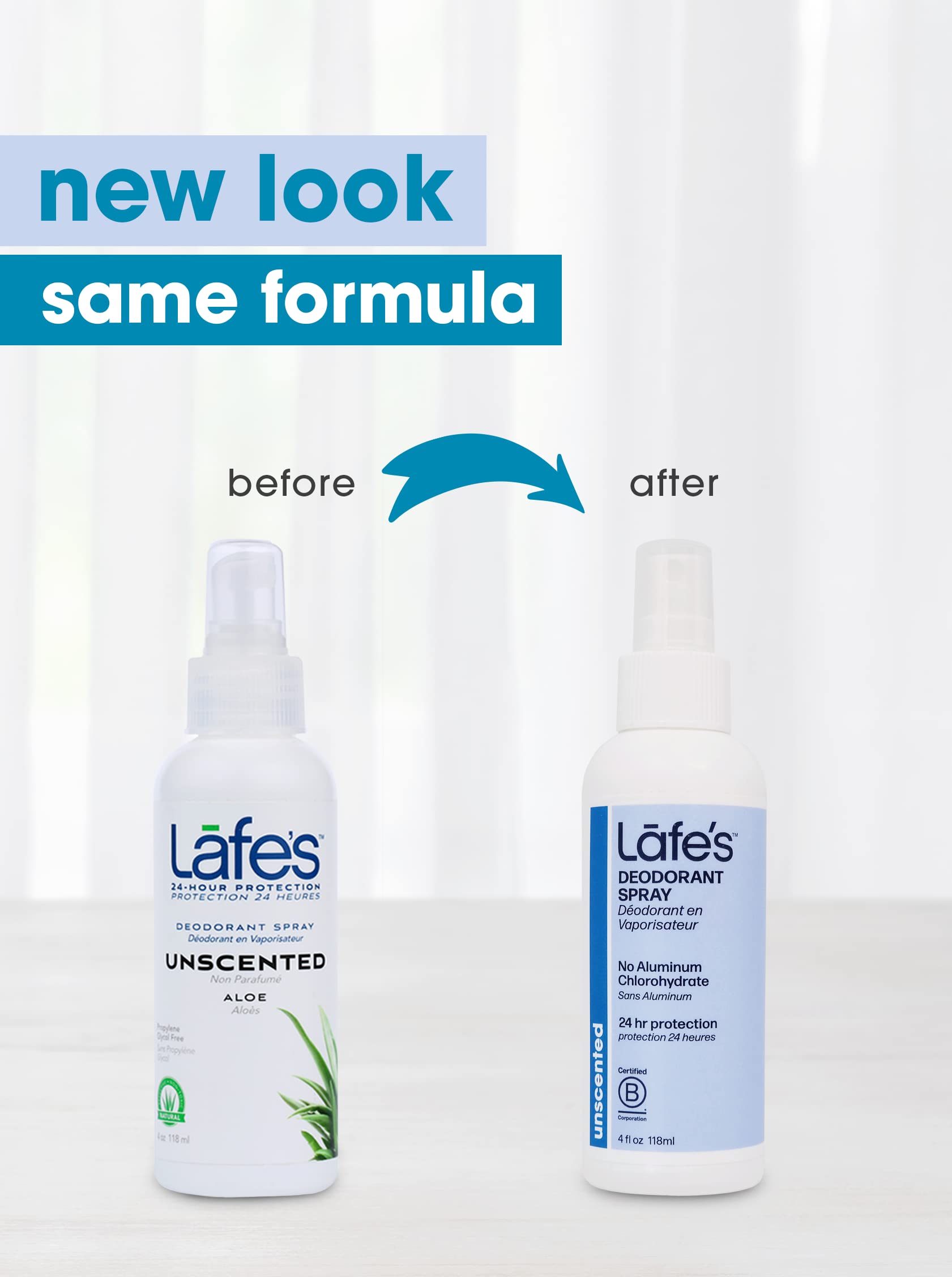 Lafes Deodorant Spray with Aloe Vera, 8 Ounce