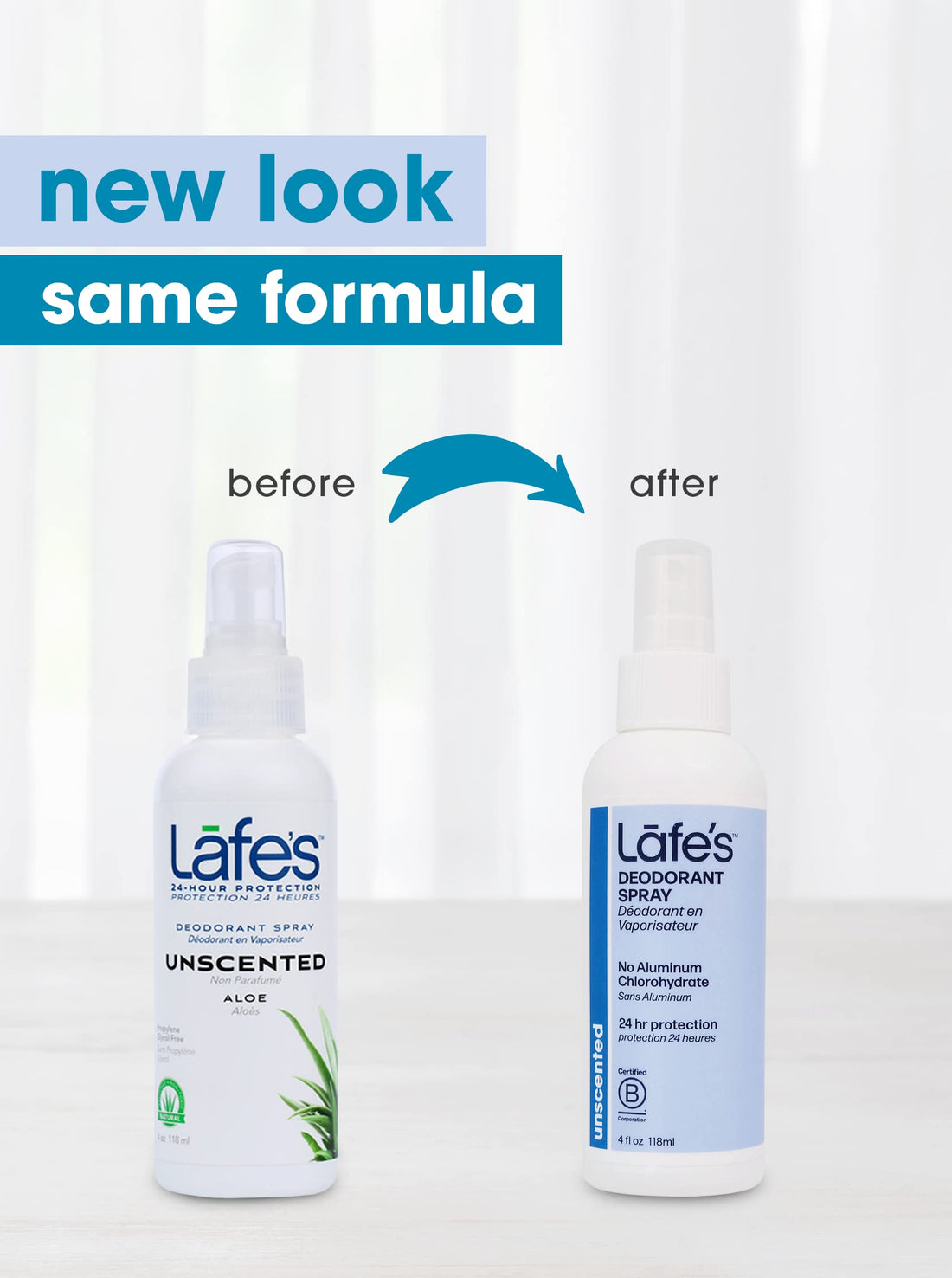 Lafes Deodorant Spray with Aloe Vera, 8 Ounce