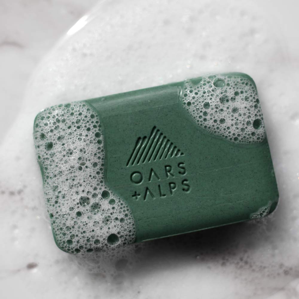 Oars + Alps Peppermint Charcoal Bar Soap, Natural Skin Care, Hydrates with Shea Butter, Vegan and Gluten Free