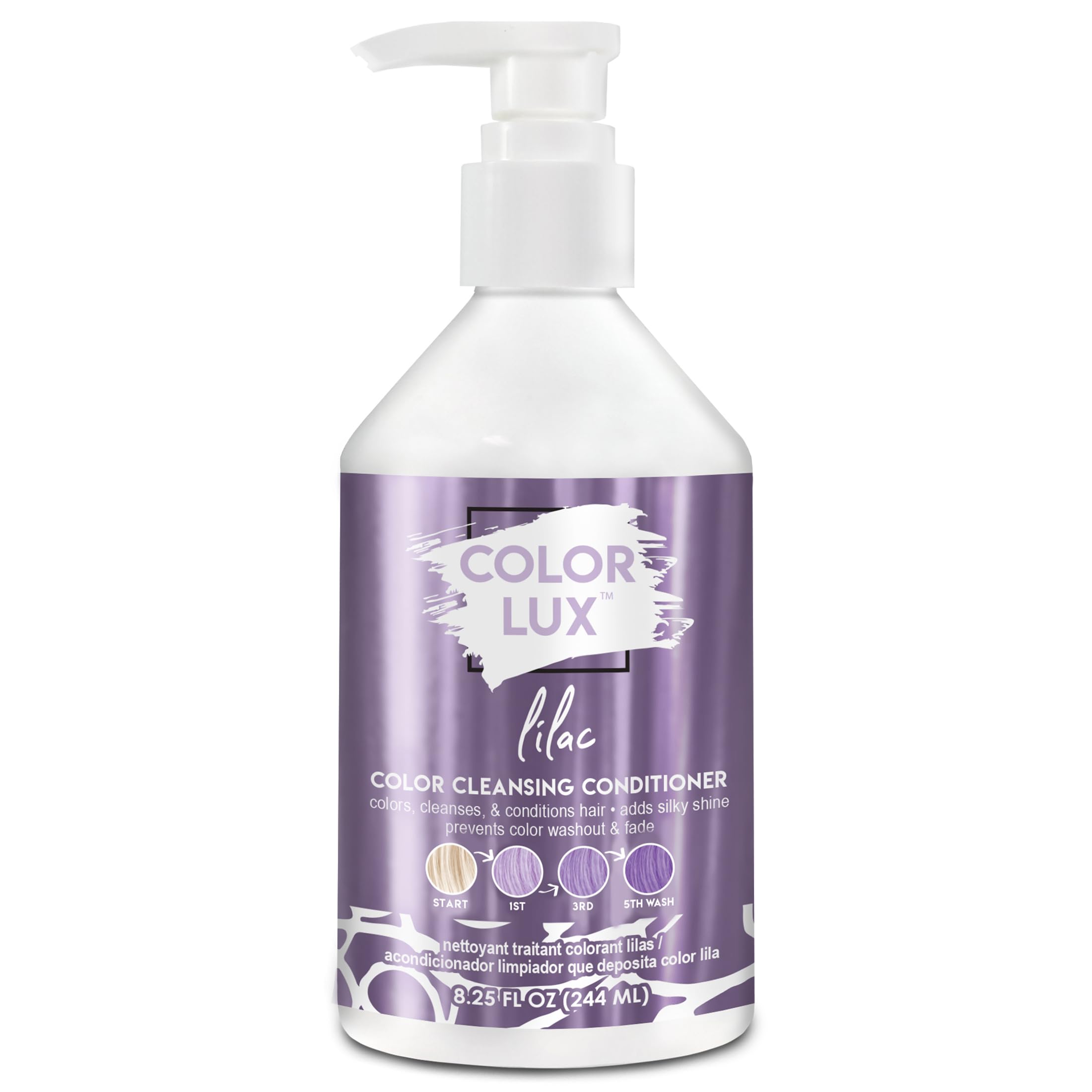 Color Lux Color Cleansing Conditioner, Lilac, 3-in-1 Color Depositing Formula, Vegan, Sulfate-Free, Paraben-Free, 8.25 oz