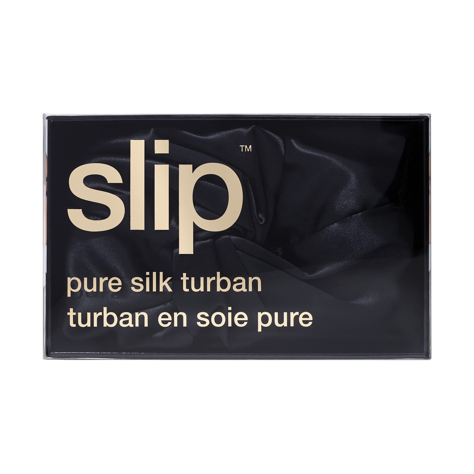 Slip Silk Black Turban - Slipsilk Pure Mulberry 22 Momme Silk