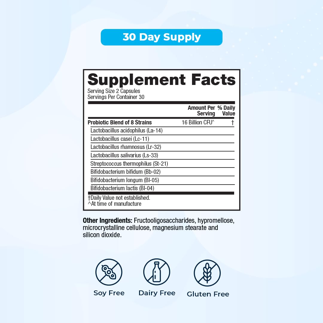 VitaMedica | Daily Balance Probiotic-8 | Probiotic Supplement | 16 Billion CFUs | Gut Health | Digestive, Skin, & Immune Support | Constipation, Diarrhea, Gas & Bloating Relief | Vegan | 60 Count