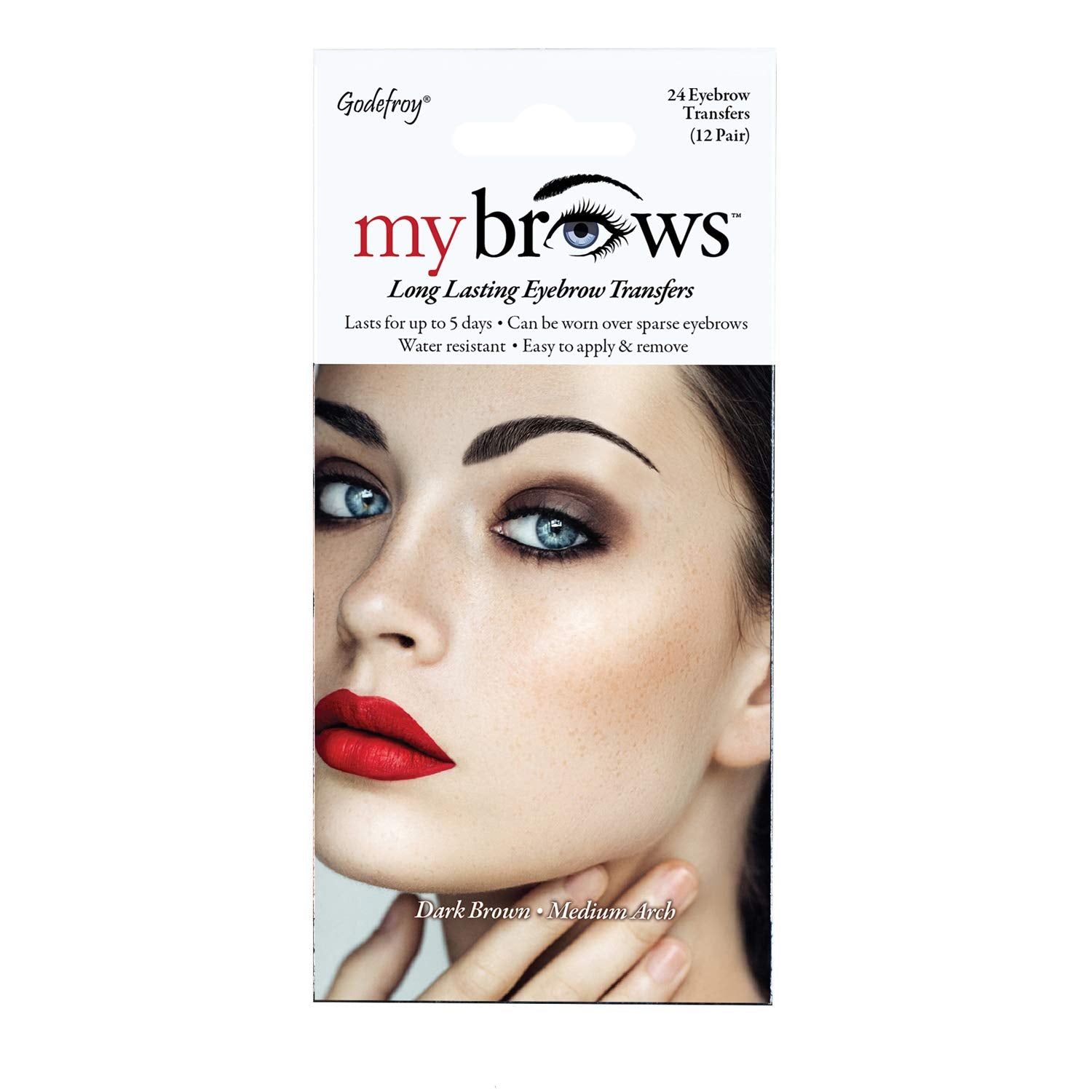 Godefroy MyBrows Long Lasting Eyebrow Transfers Dark Brown-Medium Arch