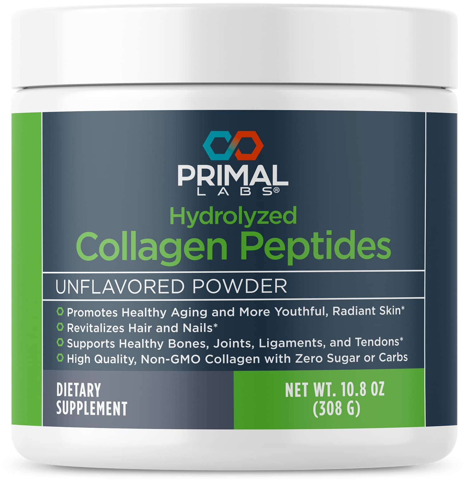 Primal Health Hydrolyzed Collagen Peptides - Multi Collagen Blend - Promotes Healthy Hair, Nails, Skin, & Joints - Non-GMO & Keto Friendly - Unflavored Protein Powder - 30 Servings