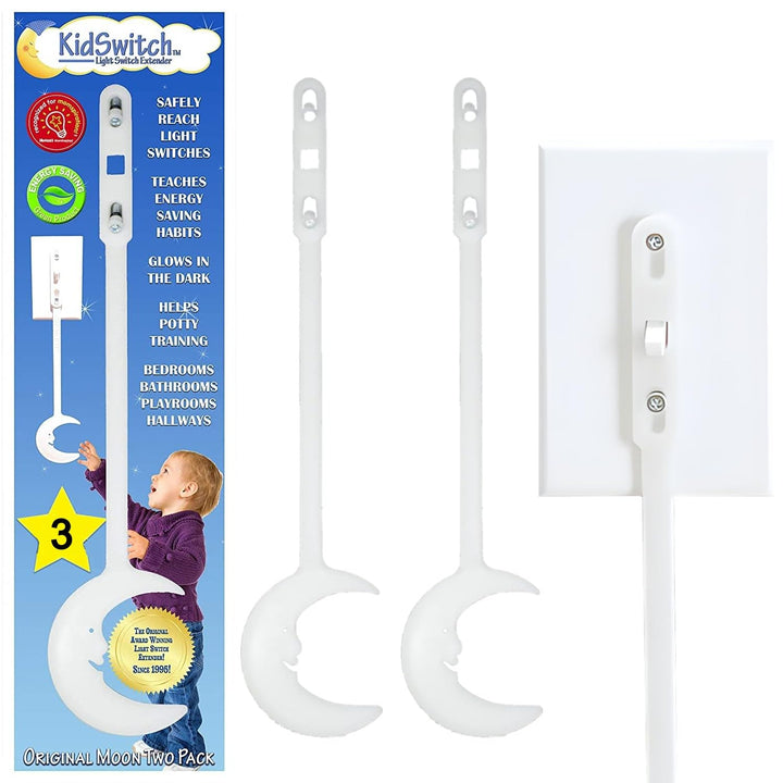 Kidswitch Light Switch Extender for Kids (3 Pack) - Glow in The Dark Toddler Light Switch - Kids Light Switch Extender - Quick Install, Easy Grab Extension, Award Winning