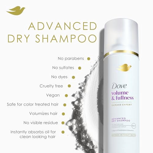 Dove Dry Shampoo for 2 Count for Oily Hair Volume & Fullness for Refreshed Hair 5 oz