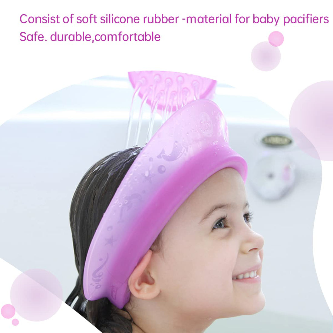 Kair Air Cushioned Bath Visor, Shower Cap For Kids, Hair Washing Hat For Toddlers Adults, Purple