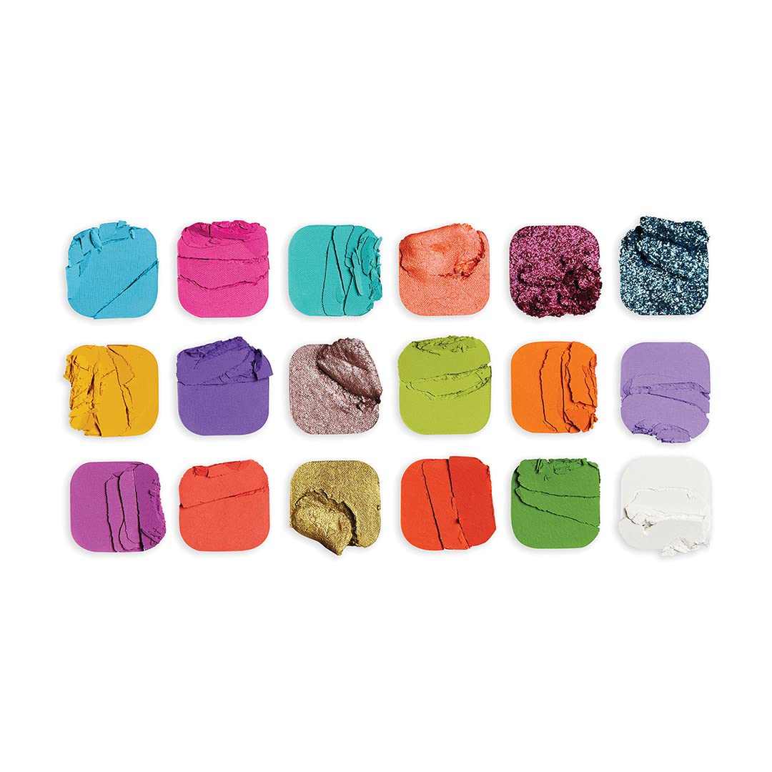 Revolution Beauty, Forever Flawless Eyeshadow Palette, 18 Pigmented Shades, Vibrant Pressed Powder Mattes, Shimmers, Glitters, Bird of Paradise, 15 X 0.04 Oz.